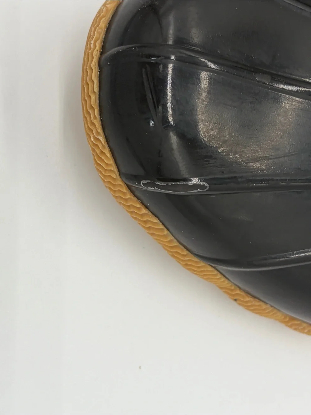 Sperry Brown Leather and Black Rubber Duck Boots with Tan Laces